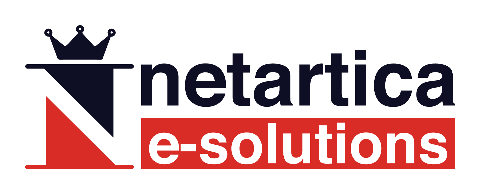 Netartica e-solutions logo with a crown icon